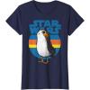 image:imageStar Wars Last Jedi Porg Retro Stripes Logo Graphic TShirt TShirtNavy Blue