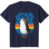 image:imageStar Wars Last Jedi Porg Retro Stripes Logo Graphic TShirt TShirtNavy Blue