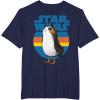 image:imageStar Wars Last Jedi Porg Retro Stripes Logo Graphic TShirt TShirtNavy Blue