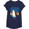 image:imageStar Wars Last Jedi Porg Retro Stripes Logo Graphic TShirt TShirtNavy Blue