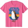 image:imageStar Wars Last Jedi Porg Retro Stripes Logo Graphic TShirt TShirtPink Heather