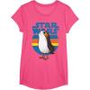 image:imageStar Wars Last Jedi Porg Retro Stripes Logo Graphic TShirt TShirtPink Heather