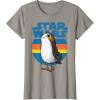 image:imageStar Wars Last Jedi Porg Retro Stripes Logo Graphic TShirt TShirtSlate Grey