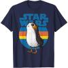 image:imageStar Wars Last Jedi Porg Retro Stripes Logo Graphic TShirt TShirtNavy Blue