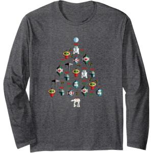 image:imageStar Wars Christmas Tree Ornaments Holiday Long Sleeve TShirtDark Heather Grey