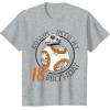 image:imageStar Wars BB8 Rollin Into My 18th Birthday Portrait TShirtHeather Grey