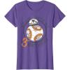 image:imageStar Wars BB8 Rollin Into My 3rd Birthday Portrait TShirtPurple Heather