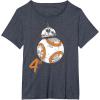 image:imageStar Wars BB8 Rollin Into My 4th Birthday Portrait TShirtHeather Blue