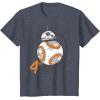 image:imageStar Wars BB8 Rollin Into My 4th Birthday Portrait TShirtHeather Blue
