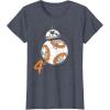 image:imageStar Wars BB8 Rollin Into My 4th Birthday Portrait TShirtHeather Blue