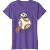 image:imageStar Wars BB8 Rollin Into My 4th Birthday Portrait TShirtPurple Heather