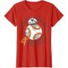 image:imageStar Wars BB8 Rollin Into My 4th Birthday Portrait TShirtRed
