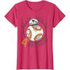 image:imageStar Wars BB8 Rollin Into My 4th Birthday Portrait TShirtRed Heather