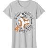 image:imageStar Wars BB8 Rollin Into My 4th Birthday Portrait TShirtSilver Grey