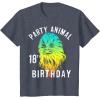 image:imageStar Wars Chewie Party Animal 18th Birthday Color Portrait TShirtHeather Blue