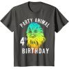 image:imageStar Wars Chewie Party Animal 4th Birthday Colorful Portrait TShirtAsphalt Grey