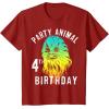 image:imageStar Wars Chewie Party Animal 4th Birthday Colorful Portrait TShirtCranberry Red