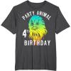 image:imageStar Wars Chewie Party Animal 4th Birthday Colorful Portrait TShirtDark Heather Grey