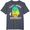 image:imageStar Wars Chewie Party Animal 4th Birthday Colorful Portrait TShirtHeather Blue