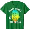 image:imageStar Wars Chewie Party Animal 4th Birthday Colorful Portrait TShirtKelly Green