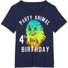 image:imageStar Wars Chewie Party Animal 4th Birthday Colorful Portrait TShirtNavy Blue