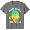 image:imageStar Wars Chewie Party Animal 4th Birthday Colorful Portrait TShirtOlive Heather