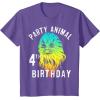 image:imageStar Wars Chewie Party Animal 4th Birthday Colorful Portrait TShirtPurple Heather
