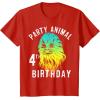 image:imageStar Wars Chewie Party Animal 4th Birthday Colorful Portrait TShirtRed