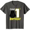 image:imageStar Wars Darth Vader 1st Birthday TShirt TShirtAsphalt Grey