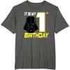 image:imageStar Wars Darth Vader 1st Birthday TShirt TShirtAsphalt Grey