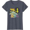 image:imageStar Wars Grogu Today I Am 4 Birthday TShirtHeather Blue