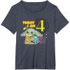 image:imageStar Wars Grogu Today I Am 4 Birthday TShirtHeather Blue