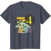 image:imageStar Wars Grogu Today I Am 4 Birthday TShirtHeather Blue