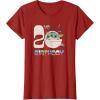 image:imageStar Wars The Mandalorian Grogu 2nd Birthday Sketch TShirtCranberry Red