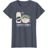 image:imageStar Wars The Mandalorian Grogu 2nd Birthday Sketch TShirtHeather Blue
