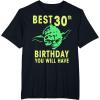 image:imageStar Wars Yoda Best 30th Birthday You Will Have Stencil TShirtBlack