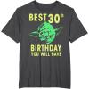 image:imageStar Wars Yoda Best 30th Birthday You Will Have Stencil TShirtDark Heather Grey