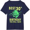 image:imageStar Wars Yoda Best 30th Birthday You Will Have Stencil TShirtNavy Blue
