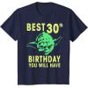 image:imageStar Wars Yoda Best 30th Birthday You Will Have Stencil TShirtNavy Blue