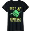 image:imageStar Wars Yoda Best 4th Birthday You Will Have Stencil TShirtBlack
