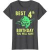 image:imageStar Wars Yoda Best 4th Birthday You Will Have Stencil TShirtDark Heather Grey