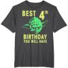image:imageStar Wars Yoda Best 4th Birthday You Will Have Stencil TShirtDark Heather Grey