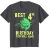 image:imageStar Wars Yoda Best 4th Birthday You Will Have Stencil TShirtDark Heather Grey