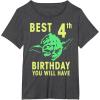 image:imageStar Wars Yoda Best 4th Birthday You Will Have Stencil TShirtDark Heather Grey