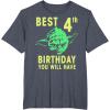 image:imageStar Wars Yoda Best 4th Birthday You Will Have Stencil TShirtHeather Blue