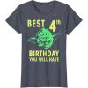 image:imageStar Wars Yoda Best 4th Birthday You Will Have Stencil TShirtHeather Blue