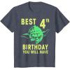 image:imageStar Wars Yoda Best 4th Birthday You Will Have Stencil TShirtHeather Blue