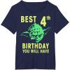 image:imageStar Wars Yoda Best 4th Birthday You Will Have Stencil TShirtNavy Blue