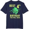 image:imageStar Wars Yoda Best 4th Birthday You Will Have Stencil TShirtNavy Blue