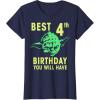 image:imageStar Wars Yoda Best 4th Birthday You Will Have Stencil TShirtNavy Blue